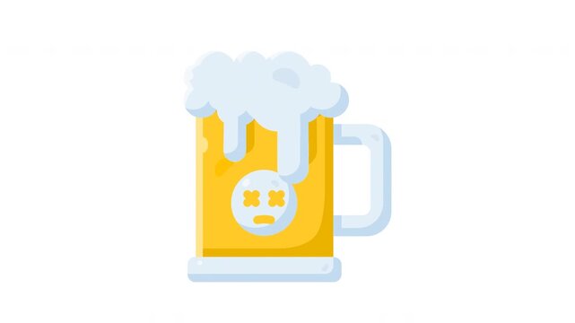 Beer mug illustration grid on white background