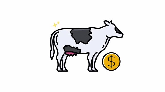 Cash cow icons symbolizing business profit and financial investment