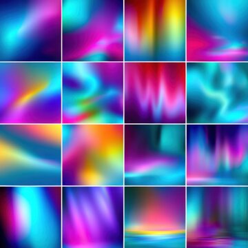 Vibrant Abstract Gradients in Various Colors
