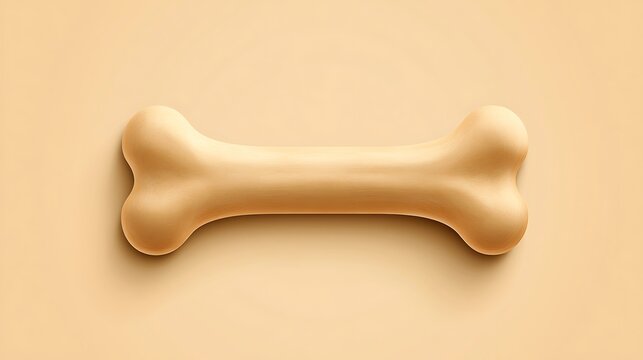 Dog bone on beige background