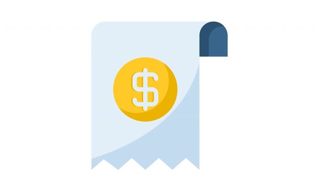 Minimalist dollar sign receipt icons on white background