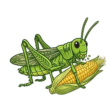 grasshopper on a white background