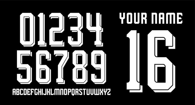 numberset modern nameset jersey	
