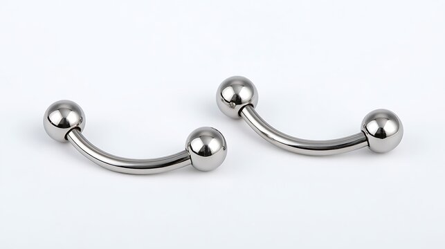 Curved barbells isolated on white background
