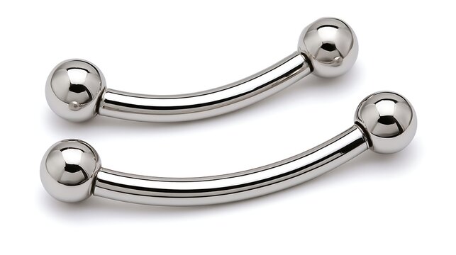 Curved barbells isolated on white background