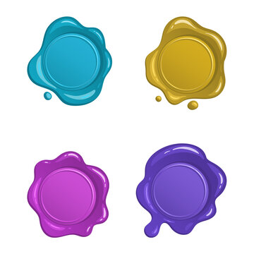 Colorful wax seals transparent background PNG