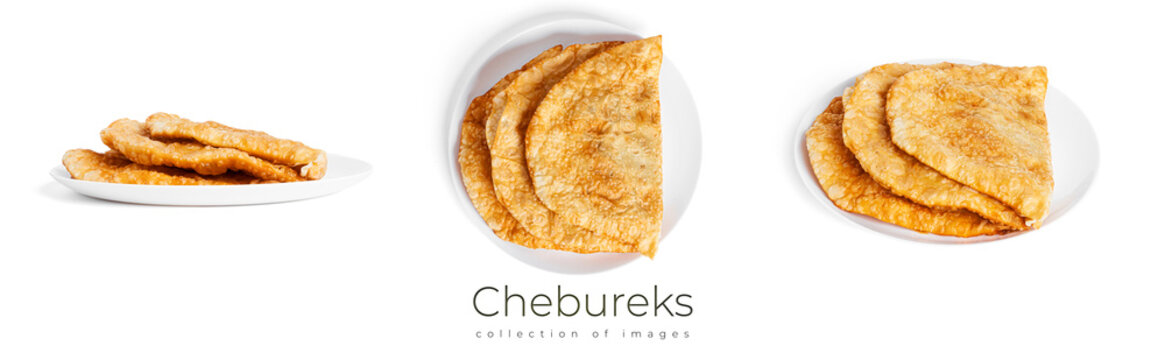 Chebureks are isolated on a white background. High quality photo
