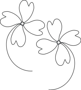 Minimalist clover line art, continuous line drawing of shamrock leaves, elegant floral vector for Saint Patrick's Day branding