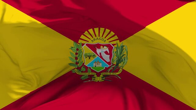 Flag of Aragua State in Slow Motion Loop Animation