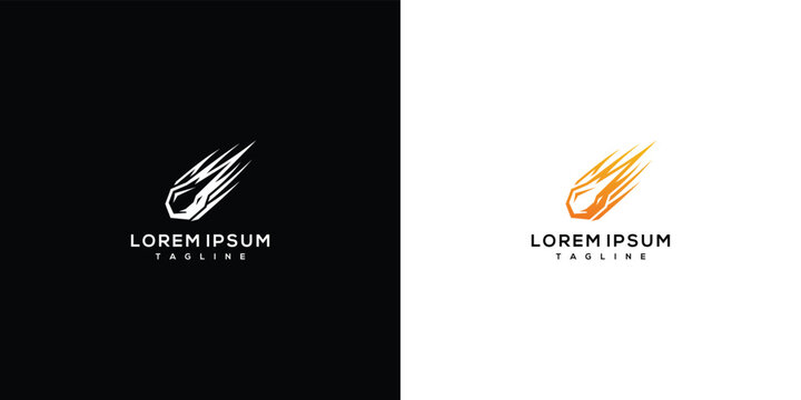 Dynamic Comet or Meteor Logo Design Concept