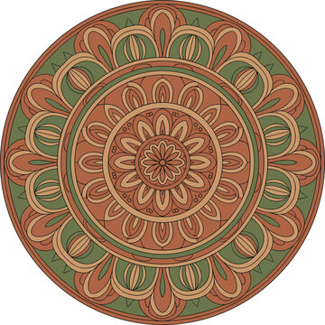 Circular mandala with rich vector on white background.