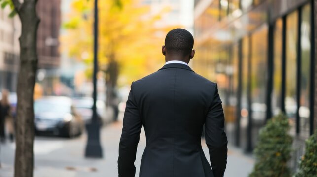 Businessman walking street