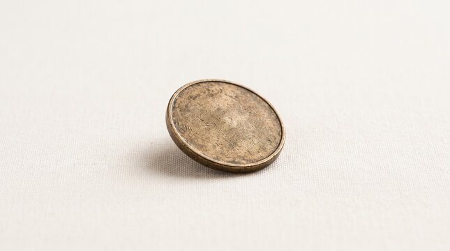 Generic Currency Token Lying on Clean Warm Surface with Soft Shadow