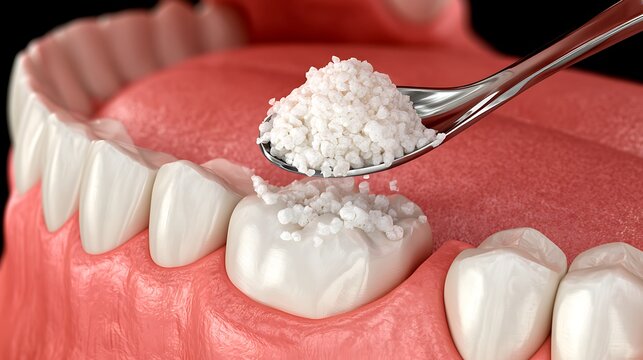 Bone graft dental procedure medical illustration