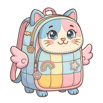 Cute cat  school bag 
