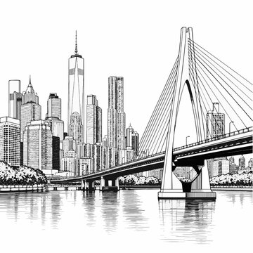 brooklyn bridge and manhattan skyline