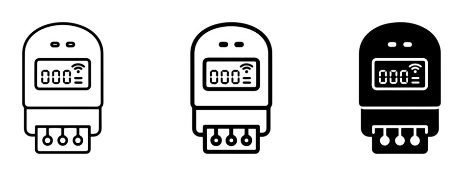 Smart Home Device Icons, Wireless Control Modules, Digital Display Gadgets