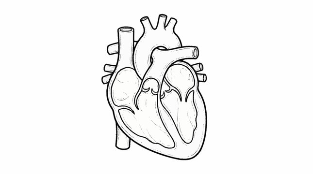 Anatomical Diagram of Human Heart Structure.