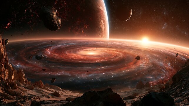 Stunning spiral galaxy in deep space