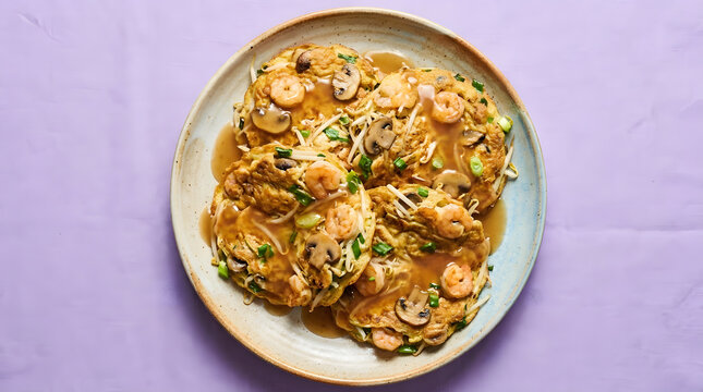 Egg foo young with gravy