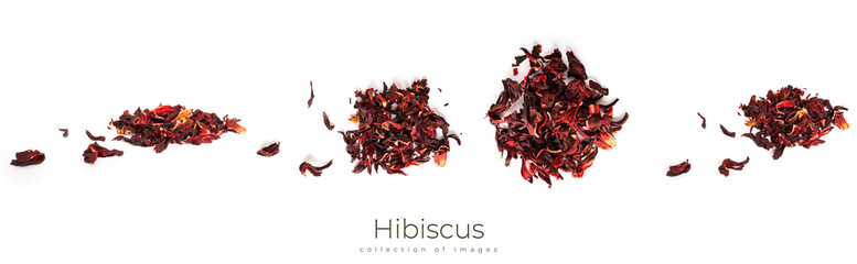 Hibiscus. Red hibiscus leaves isolated on a white background. Karkade. Karkade tea. High quality photo © Светлана Гуркова