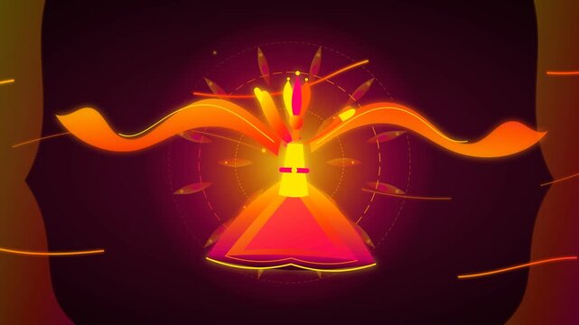 Abstract whirling dervish animation spinning with vibrant neon colors