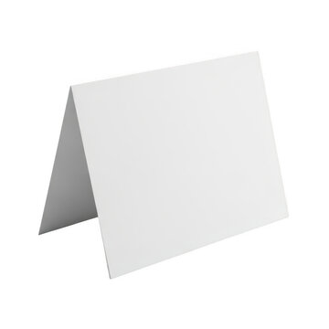 Blank folded paper card for your custom message isolated on transparent background