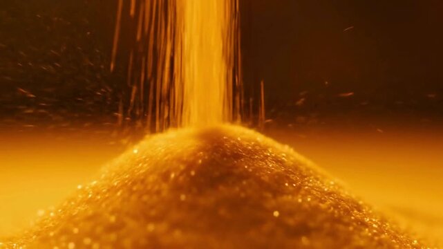 Golden Sand Flowing Like Liquid Slow Motion Seamless Loop 4K - Meditation Wellness Background