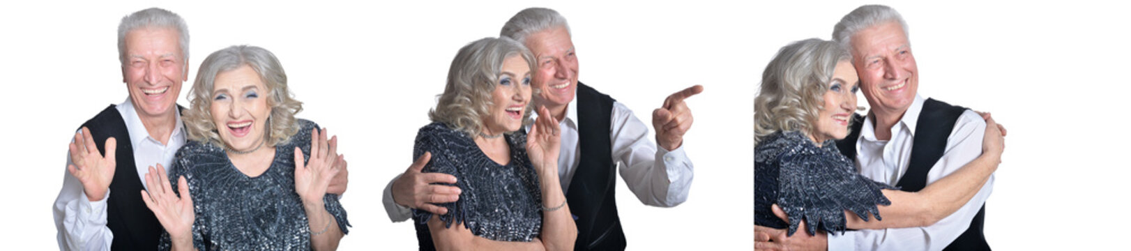 Happy Senior Couple Dancing and Smiling Together