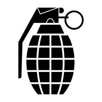 Black and white grenade symbol icon