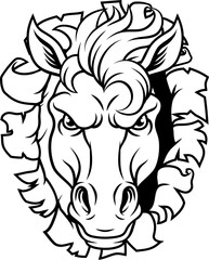 Obraz premium Horse Mustang Stallion Bronco Sports Team Mascot