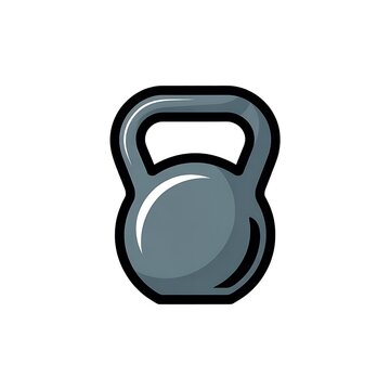 Grey kettlebell icon for fitness and strength training