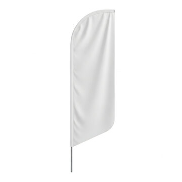 Blank white feather flag banner mockup isolated on transparent background