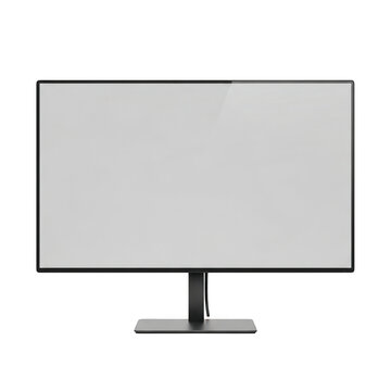 Modern computer monitor with blank screen isolated on white background for mockup design