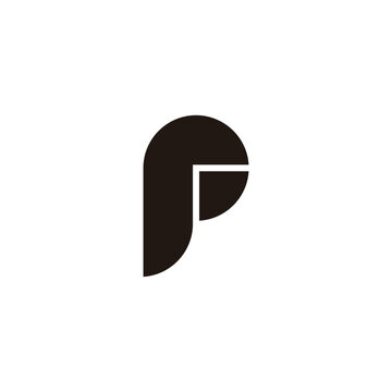 Letter rp pr r p outline geometric symbol simple logo vector