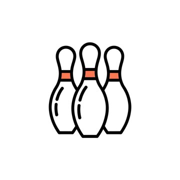 Three bowling pins icon illustration