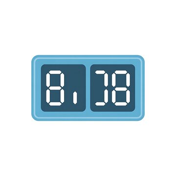 Digital clock showing eight thirty eight on blue display