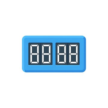 Blue digital clock display with four empty segments