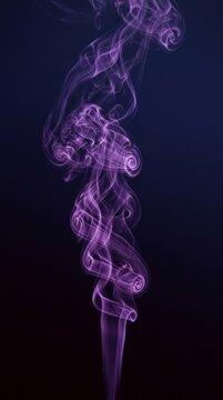 Elegant Purple Smoke Swirling Against a Dark Gradient Background