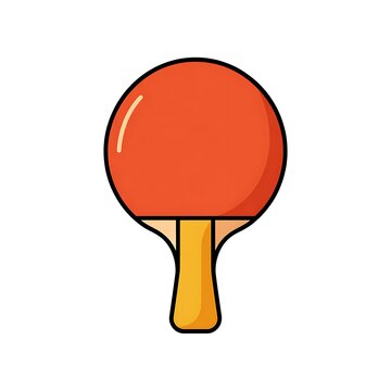 Red table tennis paddle icon for sport and ping pong game