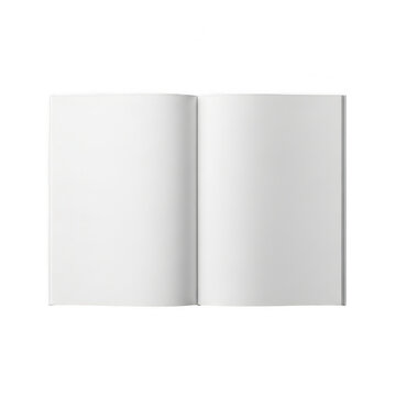 Open blank book with two empty pages isolated on transparent background
