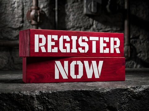 Accelerating Webinar Sign Ups And Conversions With A Bold Red Register Now Wooden Block Graphic