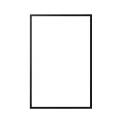 Fototapeta premium Simple black rectangular picture frame border isolated on transparent background