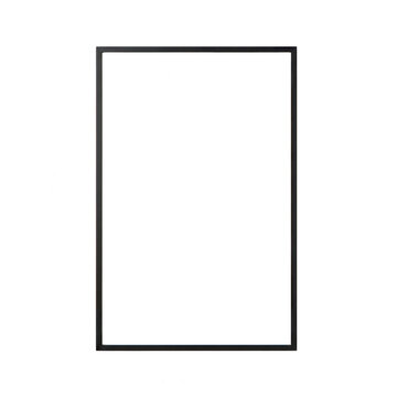 Simple black rectangular picture frame border isolated on transparent background