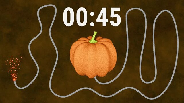 Holiday Halloween Countdown 50 seconds with Timer 50 to 0 