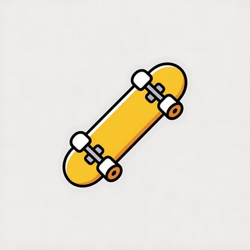 Yellow skateboard icon isolated on white background