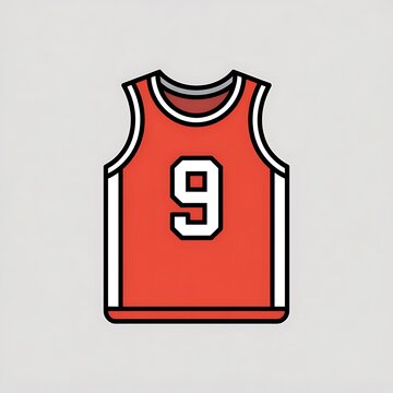 Red basketball jersey with number nine icon