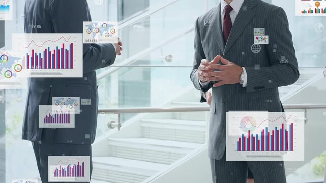 People shaking hands and business data. Management, transactions, negotiations, contracts, economics, companies, partnerships, merger and acquisition, cooperation, integration, sales