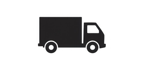 Fototapeta premium Black delivery truck icon isolated on transparent background