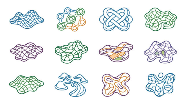 Elegant Collection of Intricate Multi Colored Knot and Loop Design Patterns with Geometric Shapes
